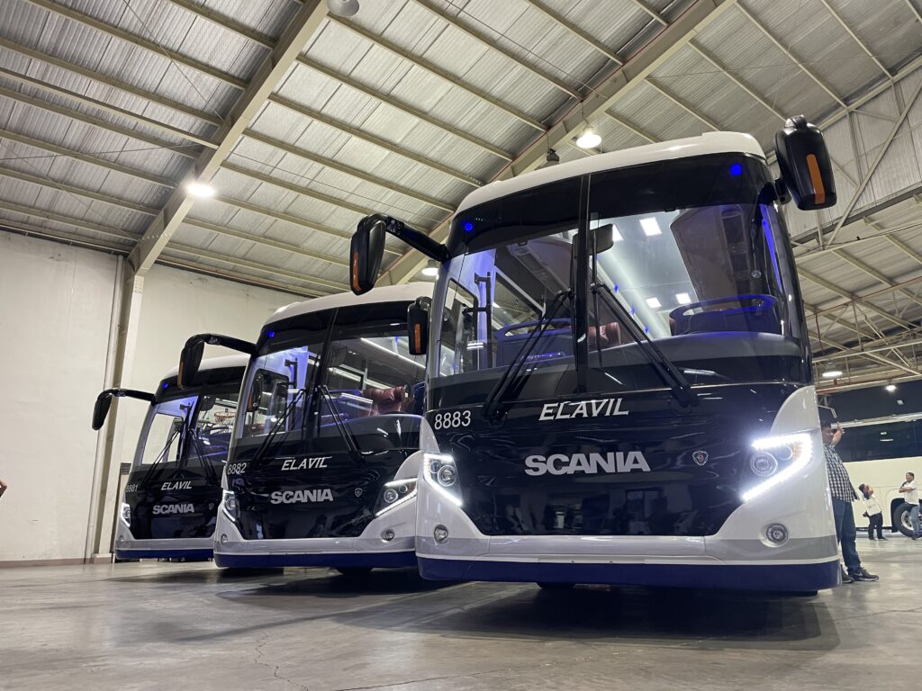 Elavil Scania K360 buses during a handover event in November 2024. (Photo by Gabcee)